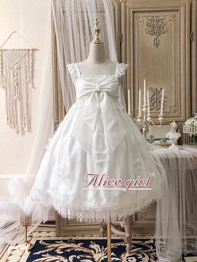 Alice Girl~Sea Girl~Sweet Lolita Jumper Dress Bow JSK S white 