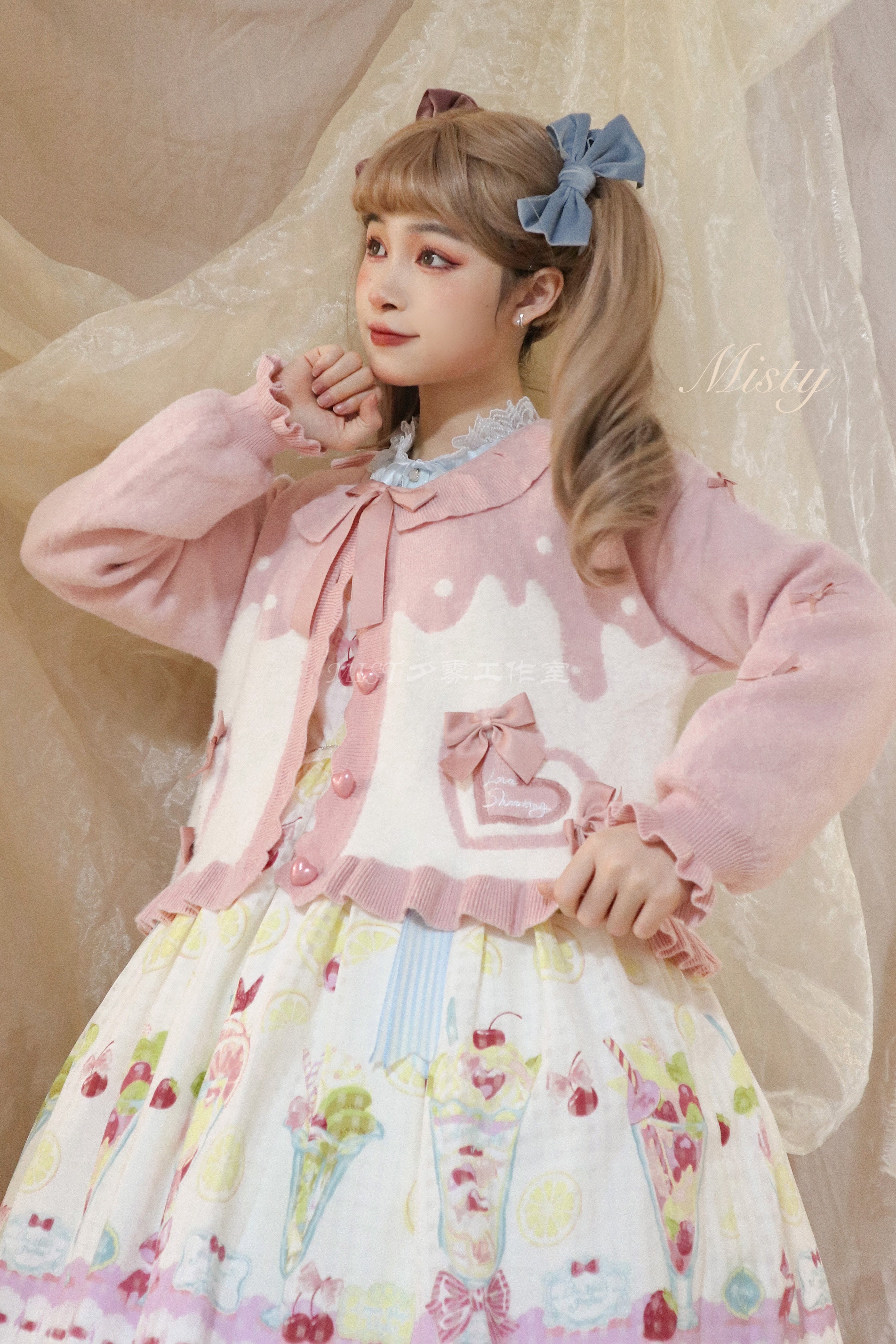 MIST~Beating Heart~Sweet Lolita Thick Sweater Coat Puff Sleeve