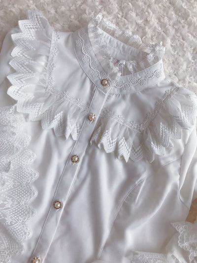 Yilia~Retro Lolita Princess Sleeve Blouse XS white 