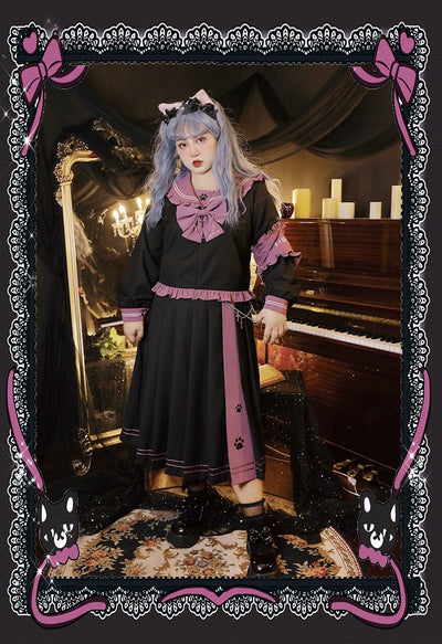 HardCandy~Plus Size Dark-theme JK Lolita Dress Set XL long skirt 