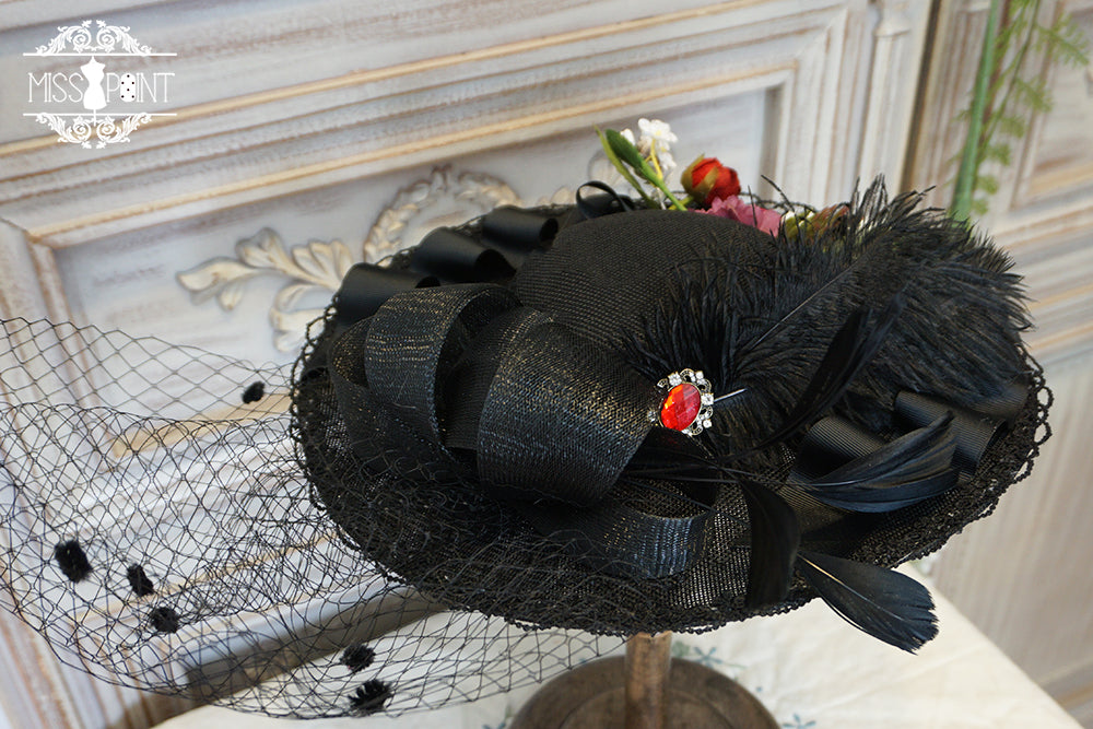 Miss point~Sally's Garden~Country Lolita Straw Top Hat 1798:45813