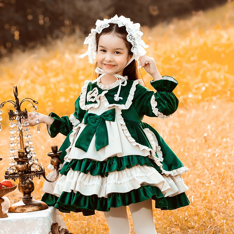 Kid Lolita Winter Princess Veklvet  Dress   