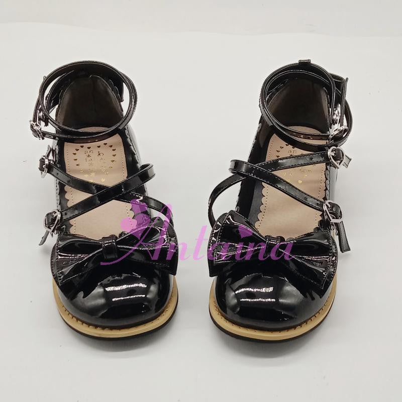 Antaina~ Japanese Style Lolita Tea Party Shoes Size 50-52 shining black (heel 2.5cm) 50 