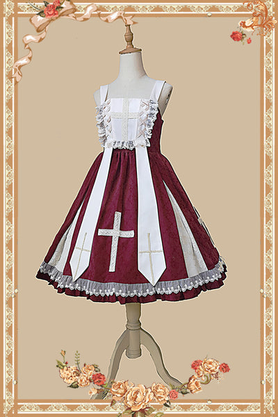 Infanta~Breath of Heaven~Gothic Lolita Jumper Dress S red JSK 
