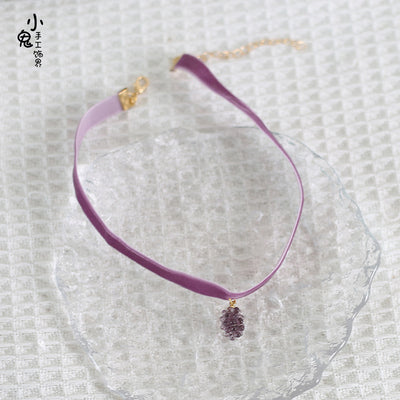 Xiaogui~Grapery Lolita Earring Necklace Lolita Accessory No.4 purple necklace  