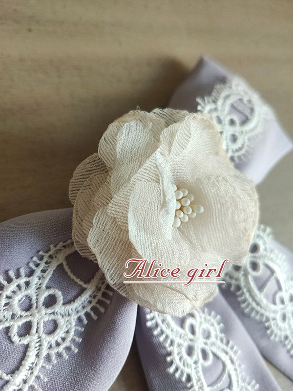 Alice Girl~Blouse Collar Bow~Camellia Blooms Lolita Accessory   