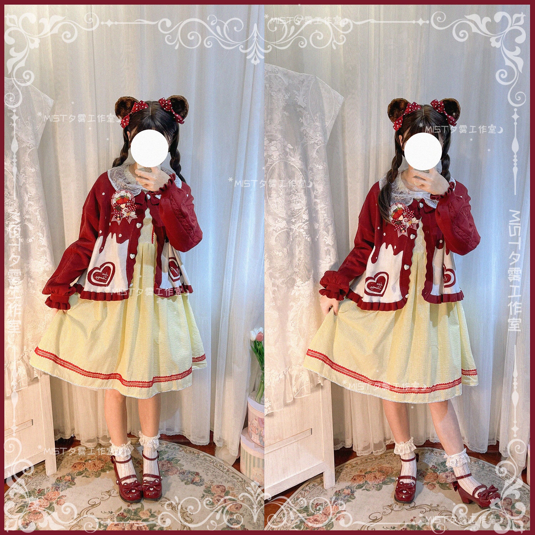 MIST~Beating Heart~Sweet Lolita Thick Sweater Coat Puff Sleeve 9908:115072