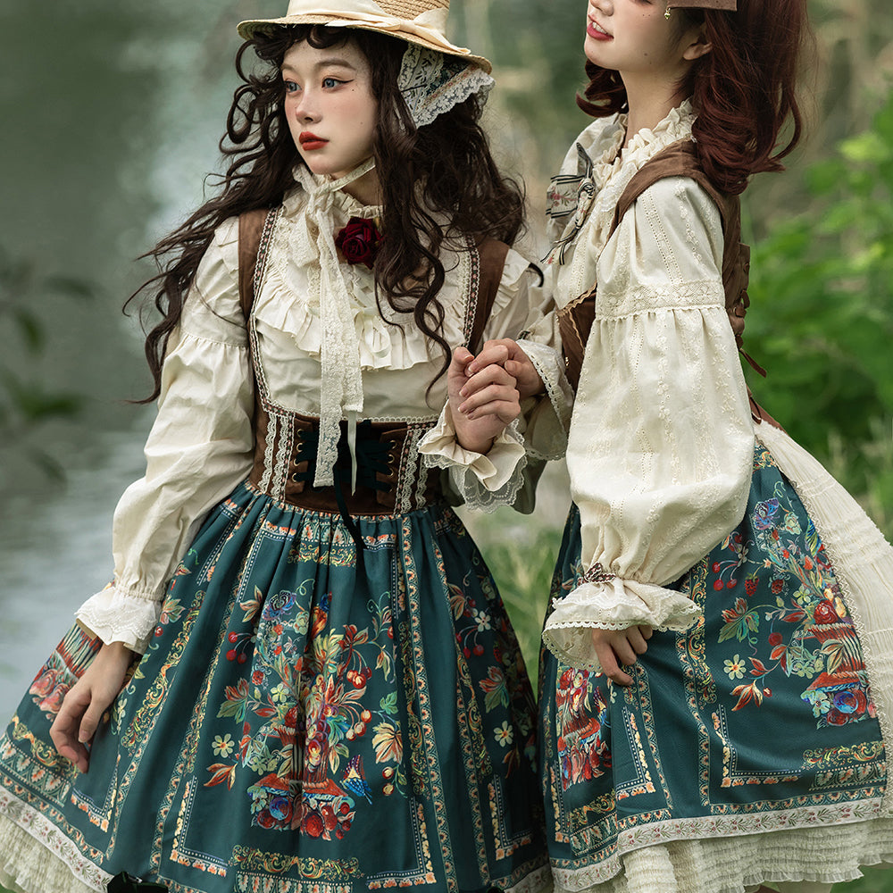 Miss Point - Praise of Abundance - Bavarian Velvet Lolita Jumper Dress