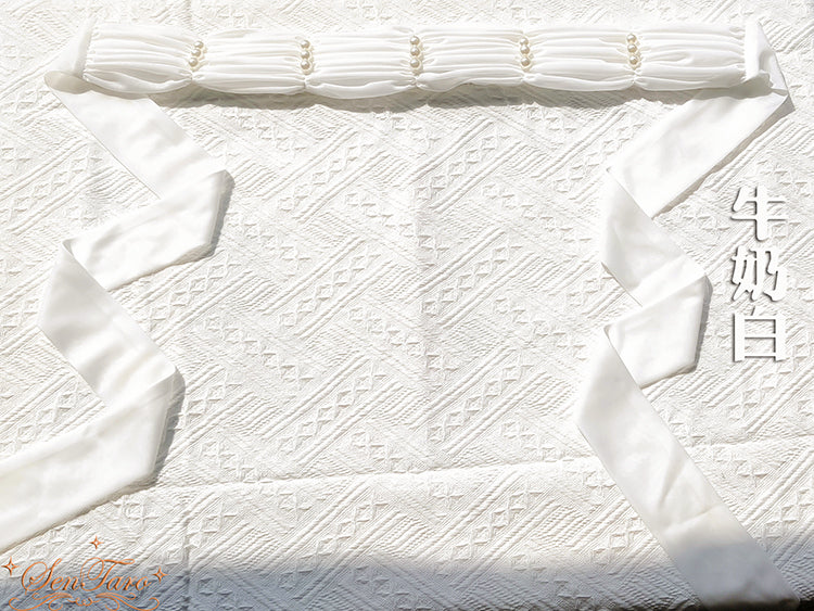 Sentaro - Elegant Lolita Multiple Colors Waist Tie milk white