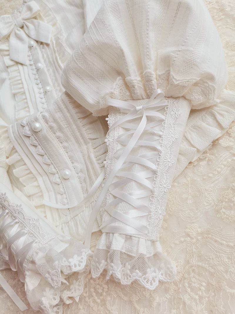 Yilia - Winter Mutton Sleeves Lace Flounce Lolita Blouse