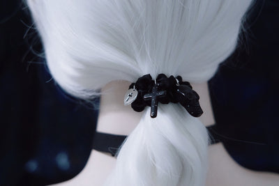 Strange Sugar~ Gothic Lolita Black Hardware Skull Spider Hairband   