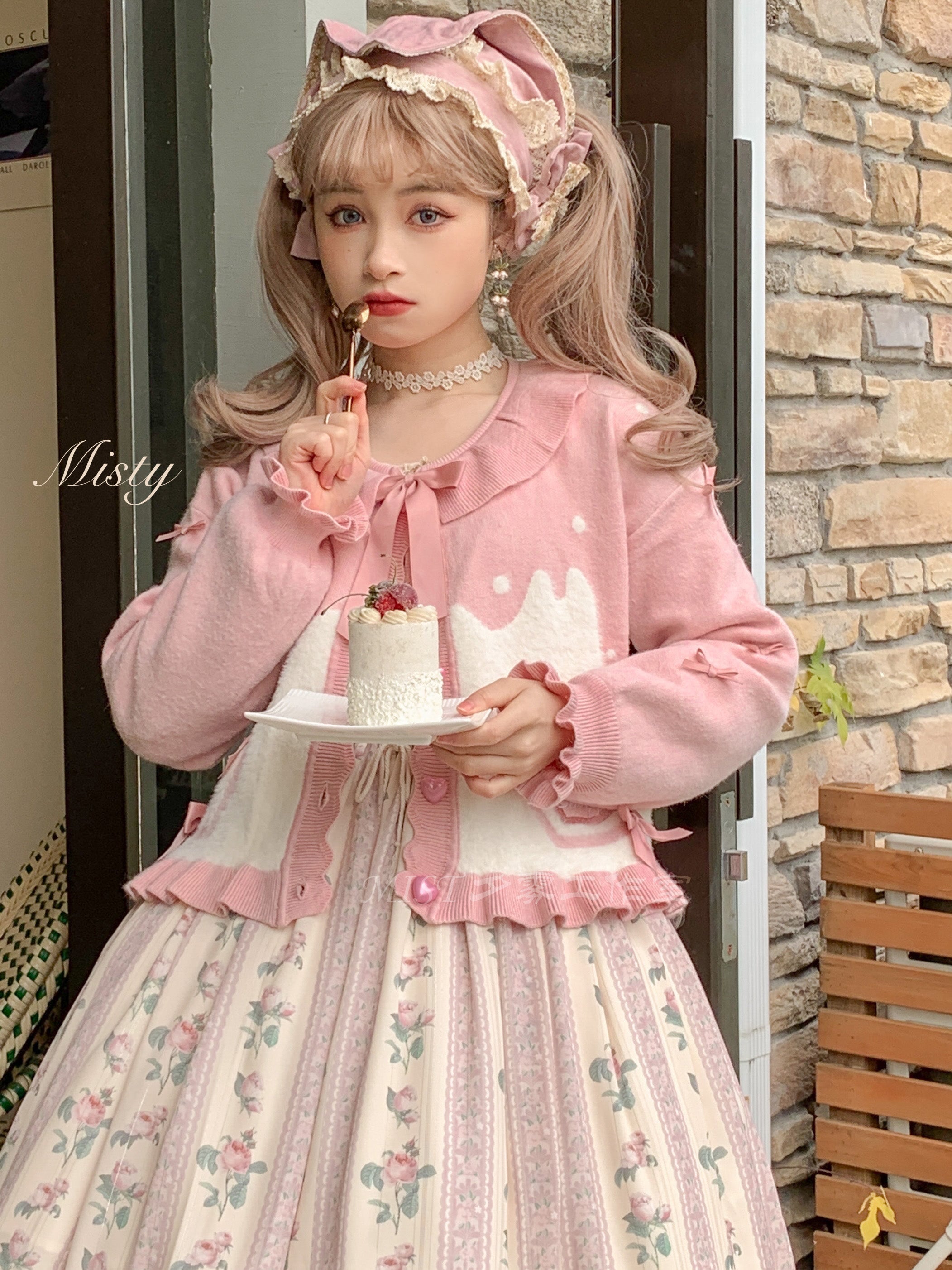 MIST~Beating Heart~Sweet Lolita Thick Sweater Coat Puff Sleeve