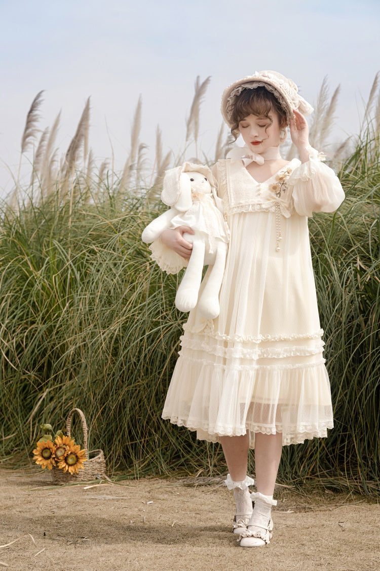 Letters from Unknown Star - Sunflower Diary - Spring Lolita Dress Long Sleeve OP