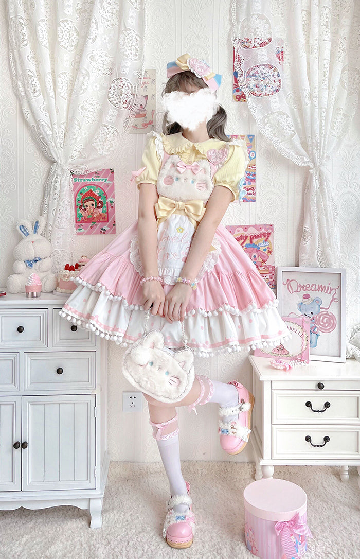 Alice Girl~Kawaii Lolita JSK Dress~Candy Cat Jumper Skirt   