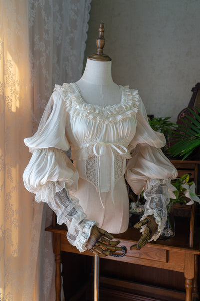 (BuyForMe) Airfreeing~Cersei~French Fashion Long Sleeve Classic Lolita Blouse S ivory fishbone shirt 