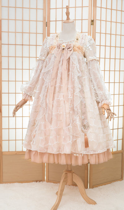 Fantastic Wind ~ The Blooming Flowers Lolita OP Dress S gold (chest-high) 