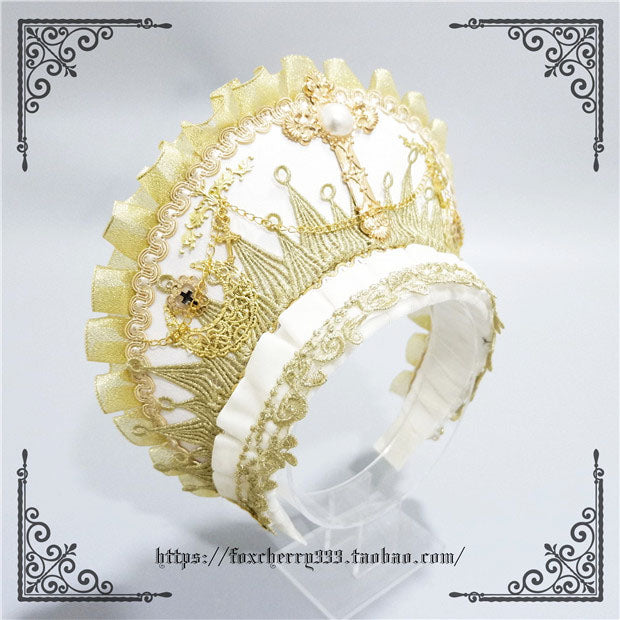 Fox Cherry~Gorgeous Lolita Palace Retro Golden Tudor Headdress 4504:10515