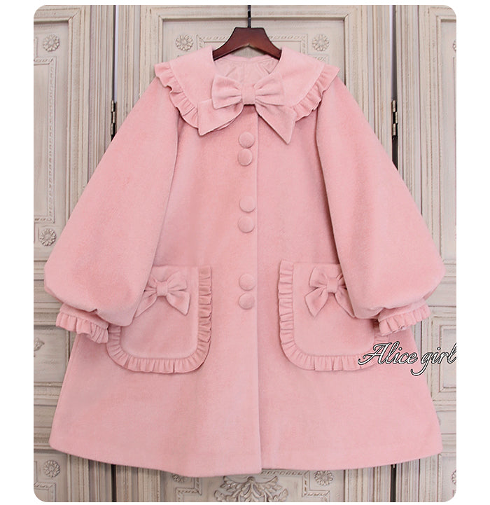 Alice Girl~ Long Wool Lolita Winter Coat XS pink 