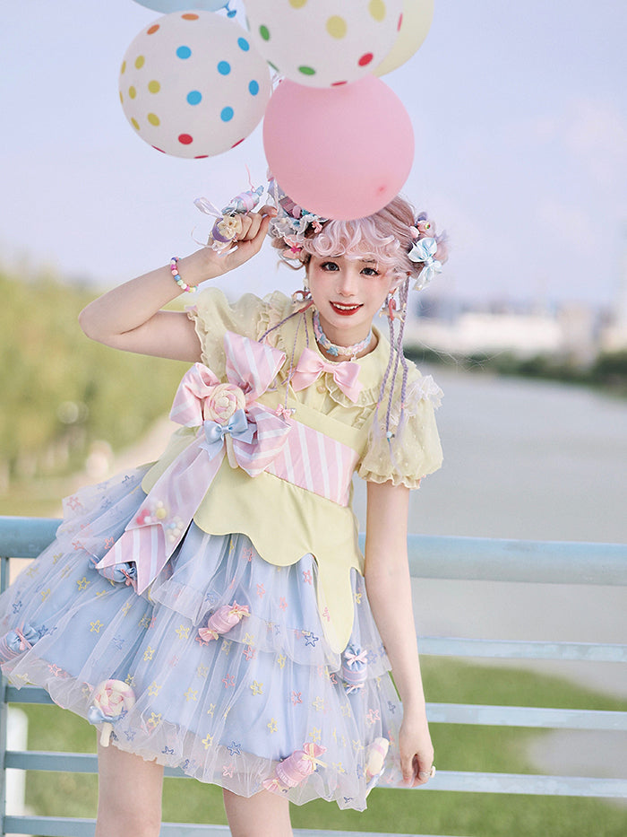 Alice Girl~Rainbow Candy Lolita Candy Box Headdress   