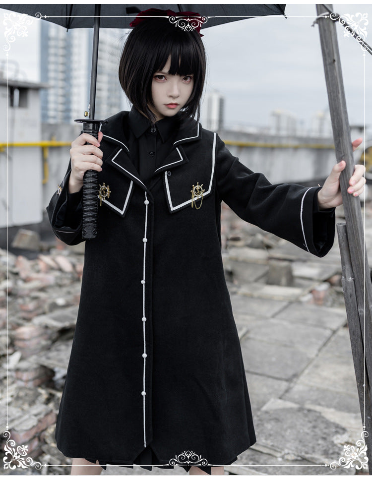 Eieyomi - Dark-themed Gothic Lolita Thick Coat