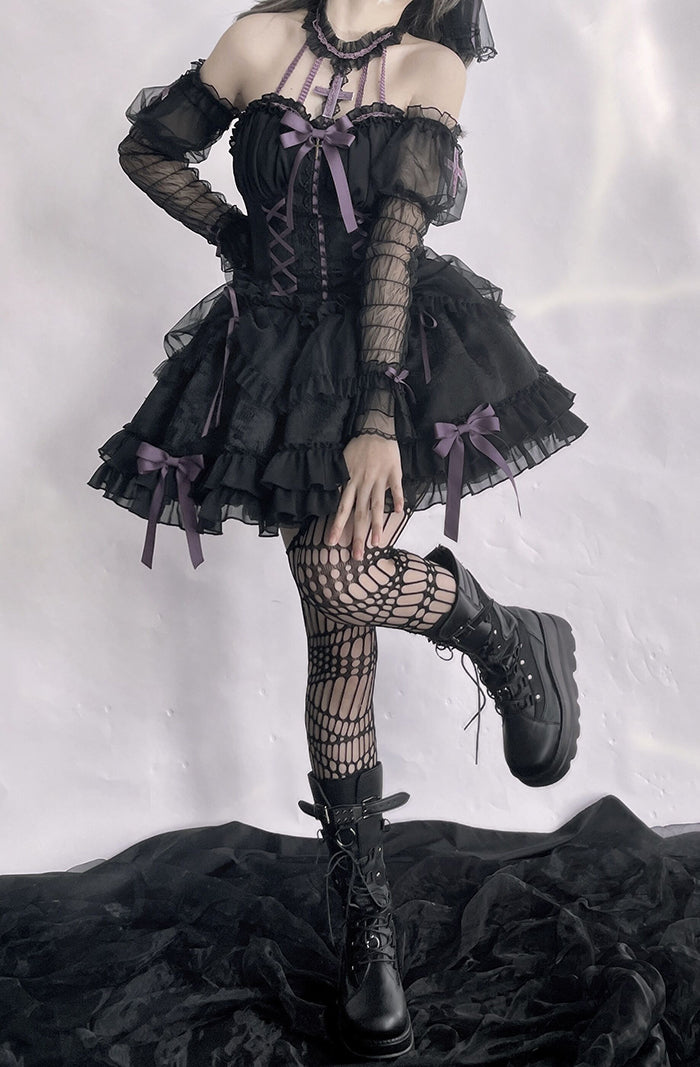 Alice Girl~Cross Maiden~Gothic Lolita Cuffs Puff Arm Sleeves   