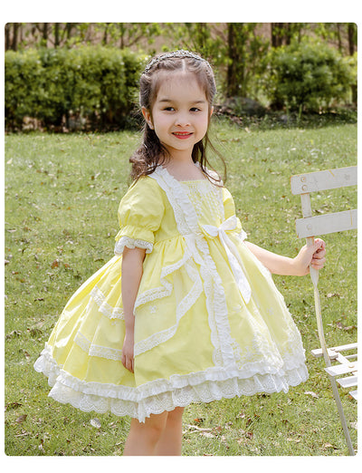 Summer Kid Lolita Fashion Dress 120cm yellow 