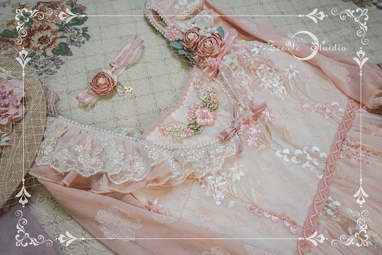ZeeYe~Monica's Garden~Floral Lolita Clip Brooch Choker   