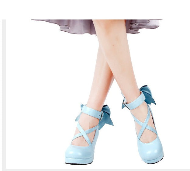 Angelic imprint~Elegant Lolita Shoes Princess Bowknot Lolita Heels Shoes   