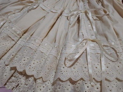 WangYan & Summer~Cotton Embroidery Lolita Petticoat 55cm length off-white (free size waist 55-105cm)) 