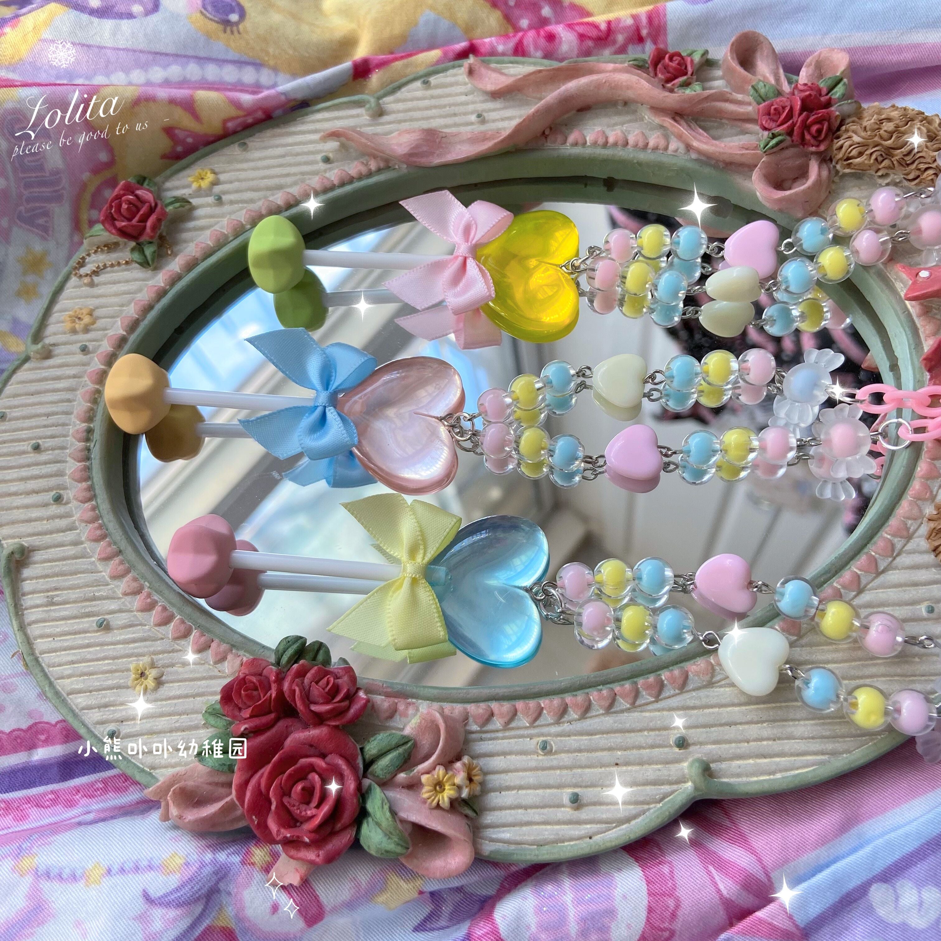 Bear Doll - Sweet Lolita Bow Heart-Shaped Sweater Chain