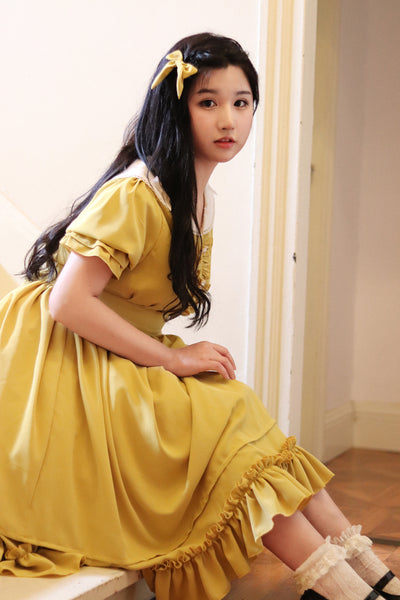 (Buyforme) Sweet Wood~ CLA French Vintage Plus Size Lolita OP Dress 2XL ginger yellow 