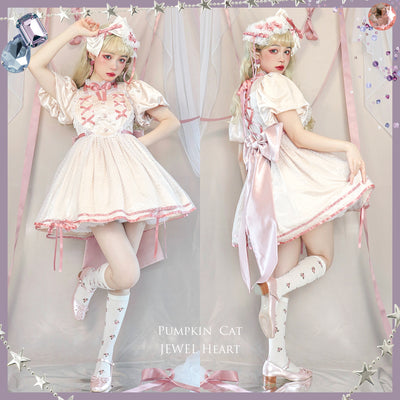 Pumpkin Cat~Jewel Heart~Lolita OP Dress S pink 