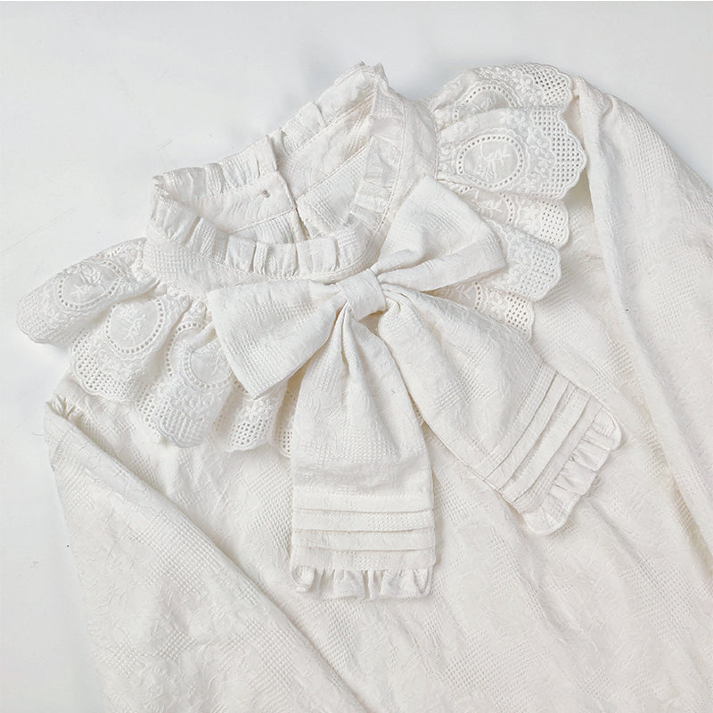 Sakurada Fawn - Plus Size Lolita Cotton Blouse S white