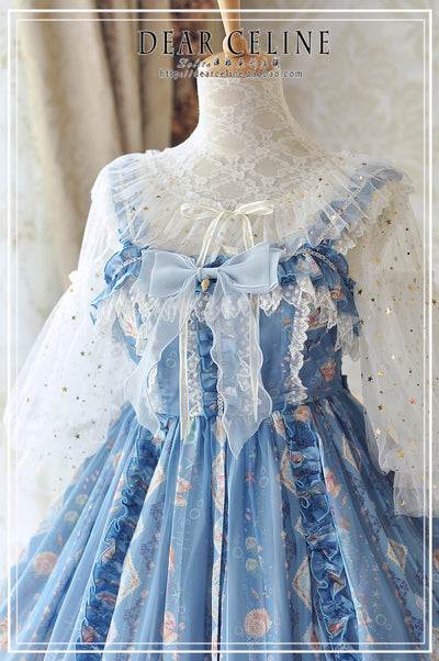 (Buyforme)DearCeline~Gradient Shining Chiffon Lolita JSK Multicolors S gradient light blue 