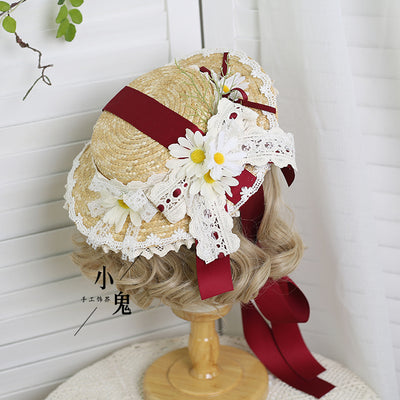 (BuyForMe) Xiaogui~Flower Lolita Tea Party Straw Hat   
