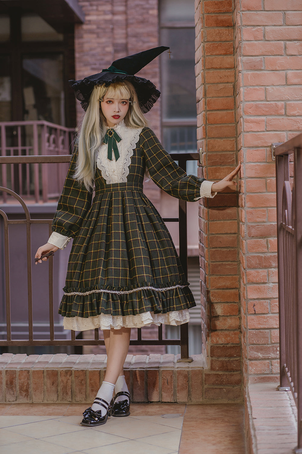 Miss Point~Rose Silhouette 3.0~Plaid Vintage Classic Lolita OP   