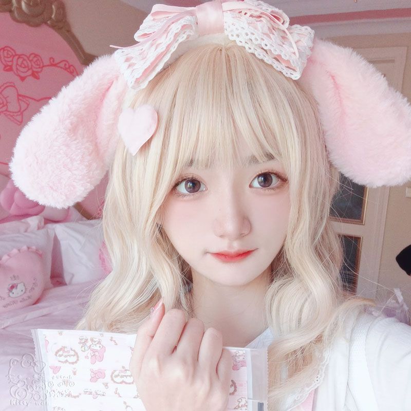 Kawaii Lolita Cinnamoroll Plush Handmade Hairband light pink cinnamoroll hairband  