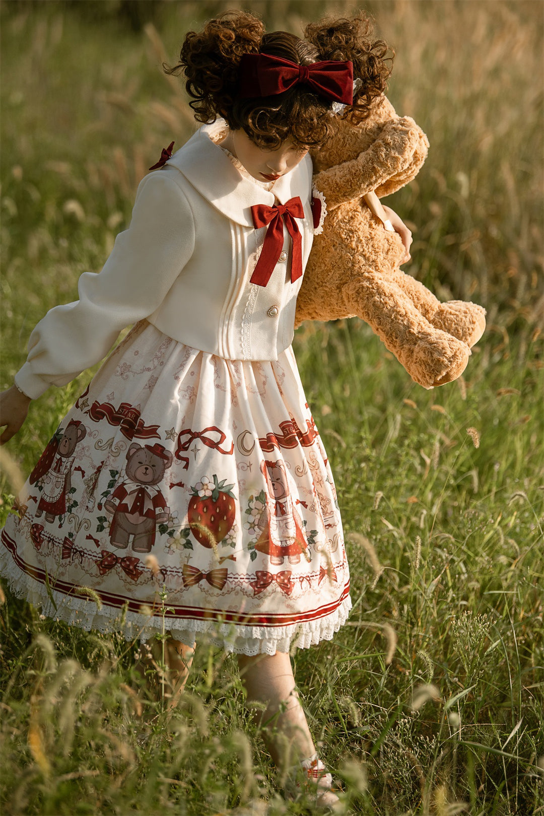 Designer's Gift~Christmas New Year Winter Lolita JSK Coat Set