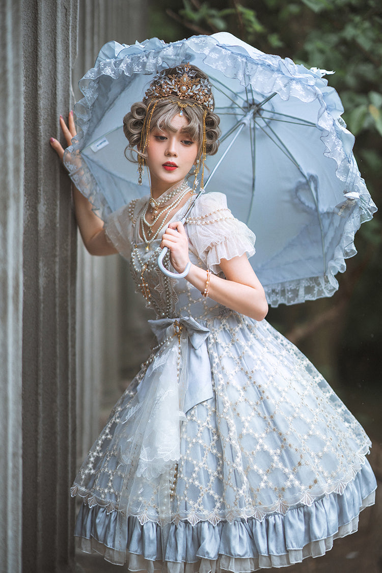 Lingxi Lolita~Greek Style Vintage Handmade Bead Lolita Dress   