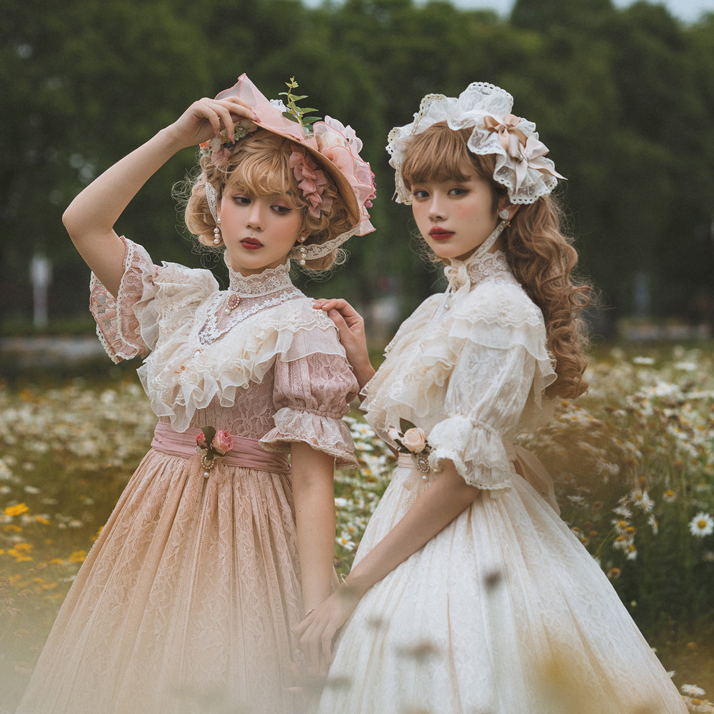 Miss Point~Woody Rose~ Elegant Flower Lolita Hat   