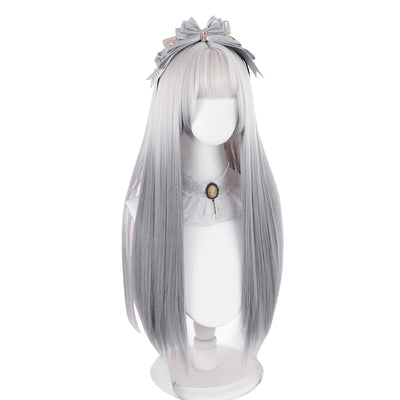 Hengji~Lolita Long Straight Gradient Wig grey  