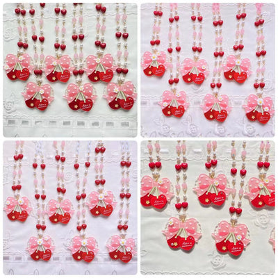 (BuyForMe) Halloween Alice~Sweet Cherry Lolita Plastic Necklace Ring 1 random small cherry necklace  