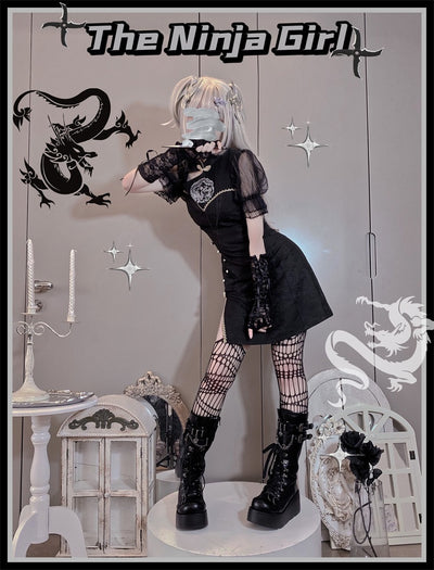 Letters from Unknown Star~Qi Lolita Modified Short Sleeve Cheongsam Dress   