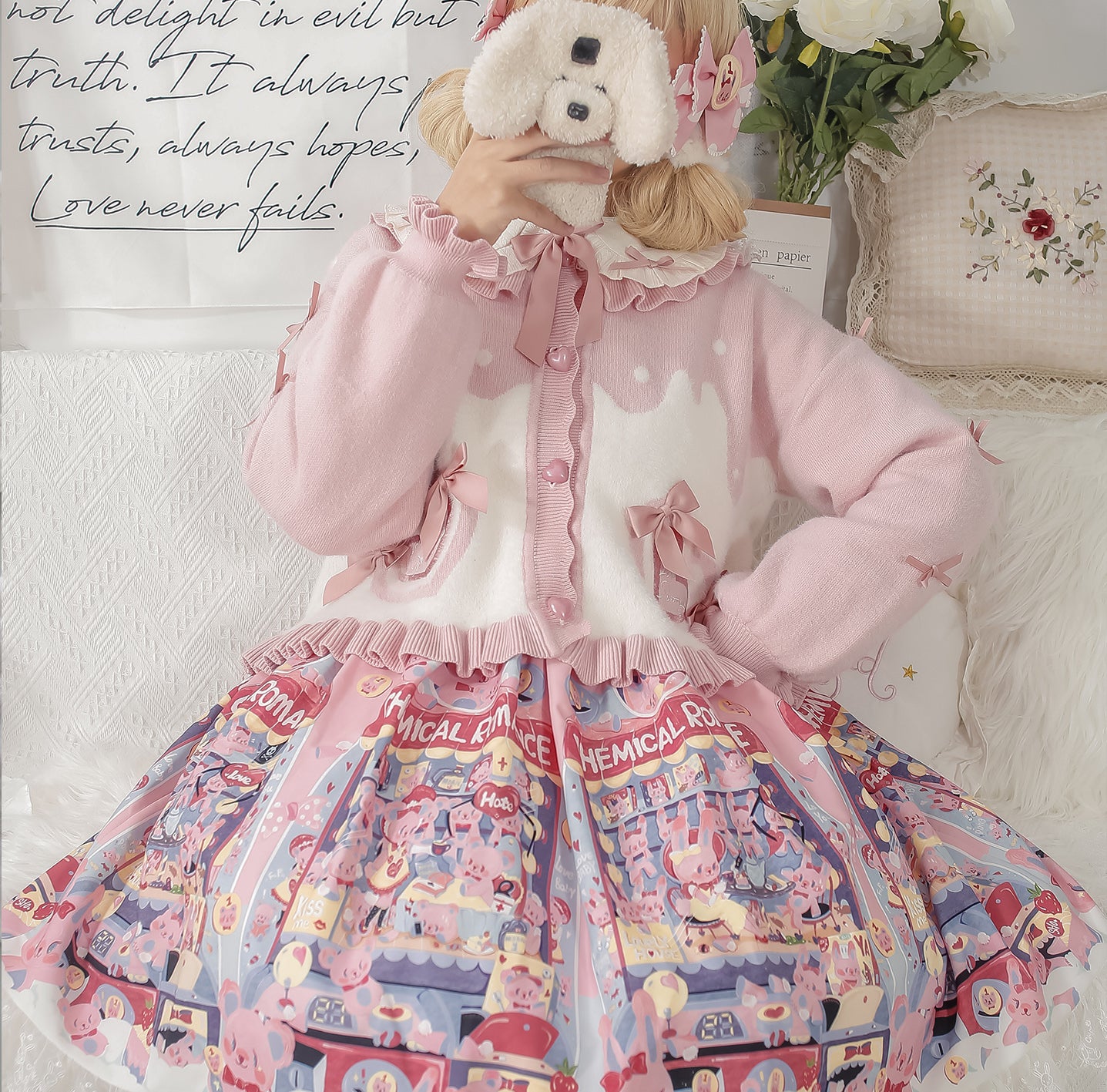 MIST~Beating Heart~Sweet Lolita Thick Sweater Coat Puff Sleeve 9908:114982