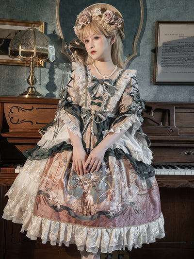 Your Princess~Deer Carol~Classic Lolita Princess OP Dress   