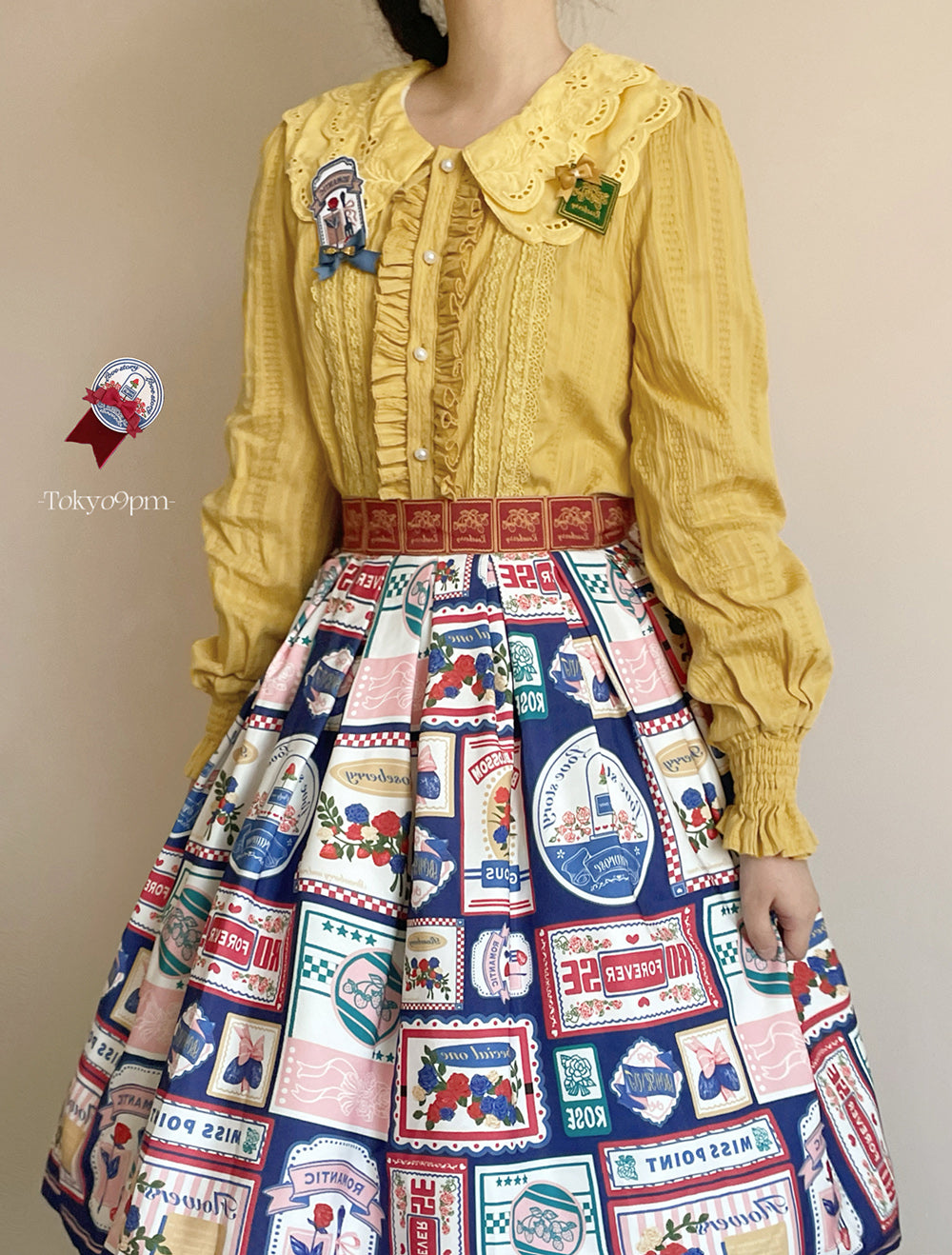 Miss Point - Strawberry Rose - Vintage American High Waist Lolita SK