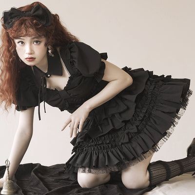 Your Princess~Sweetheart party~Sweet Lolita Skirt Suit S black top+skirt+headdress+detachable collar 
