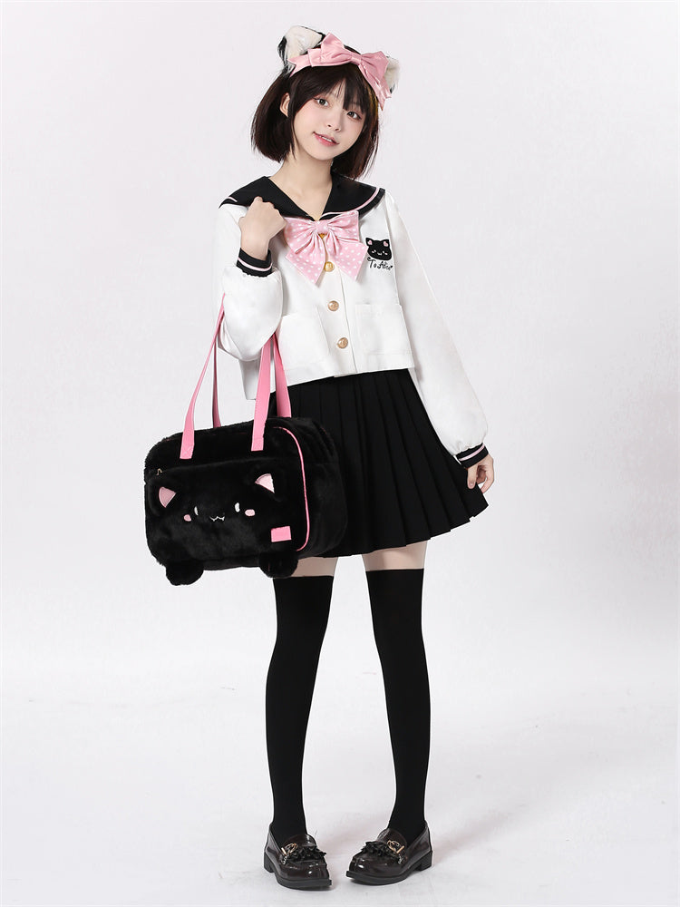 (Buyforme)To Alice~Sweet Lolita Black Cat Ear JK Suit Top   