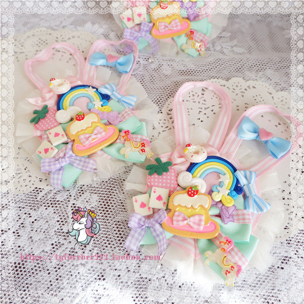 Fox Cherry~Kiawaii Lolita Pink Hairclip Bag Accessory   