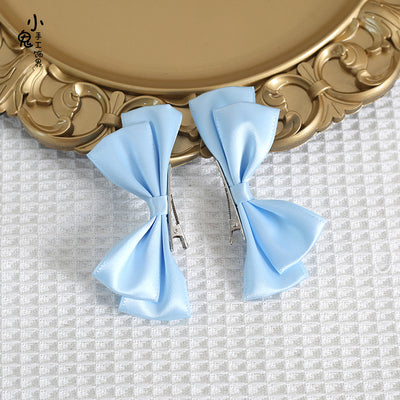 Xiaogui - Sweet Lolita Ponytail Lolita Bow Hair Clips light blue